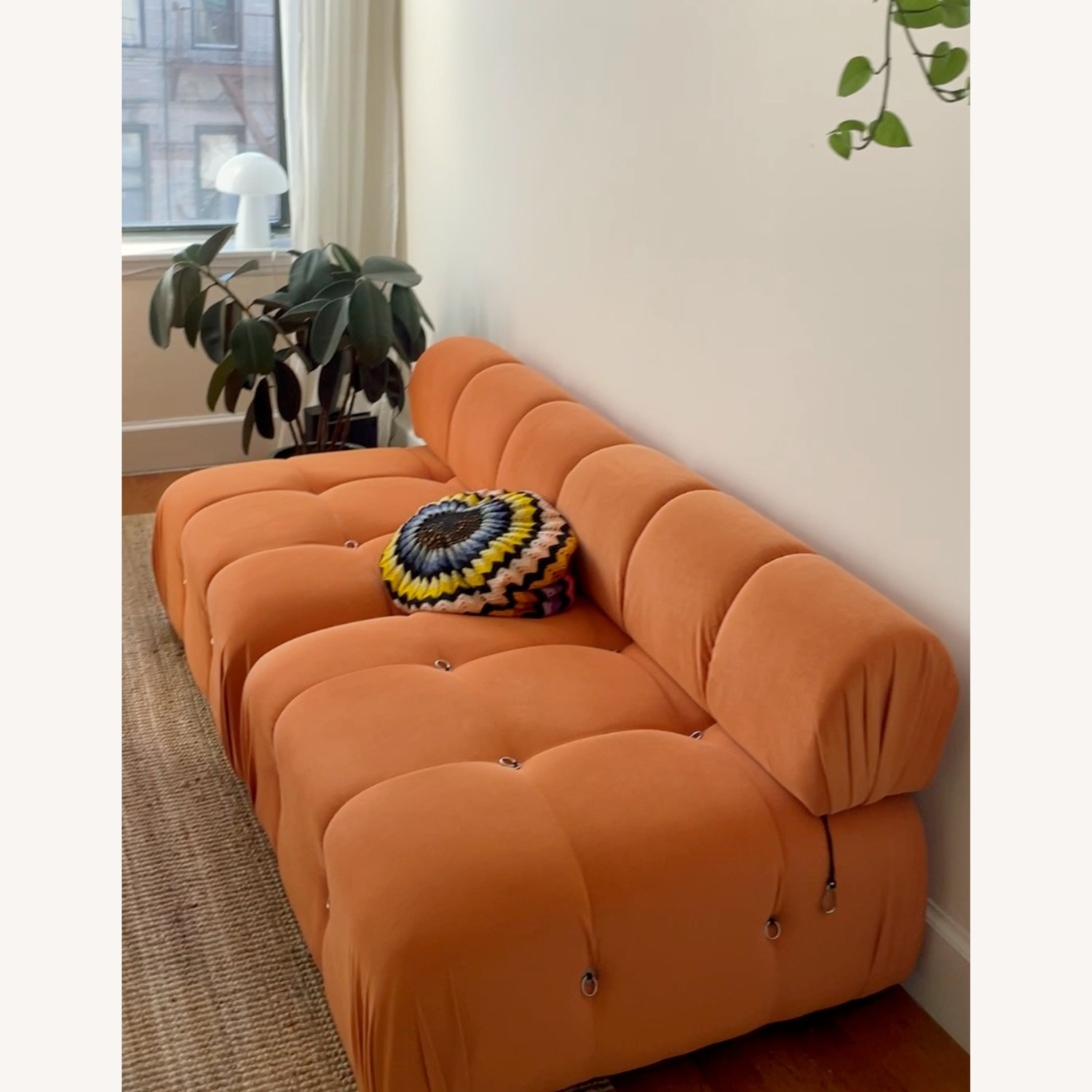 Orange Wood 2 Piece Sectional - image-4