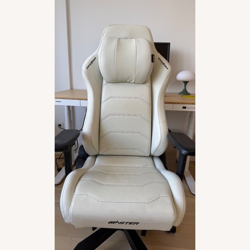 Used DXRacer White Gaming/Office Chair with Pillow for sale on AptDeco