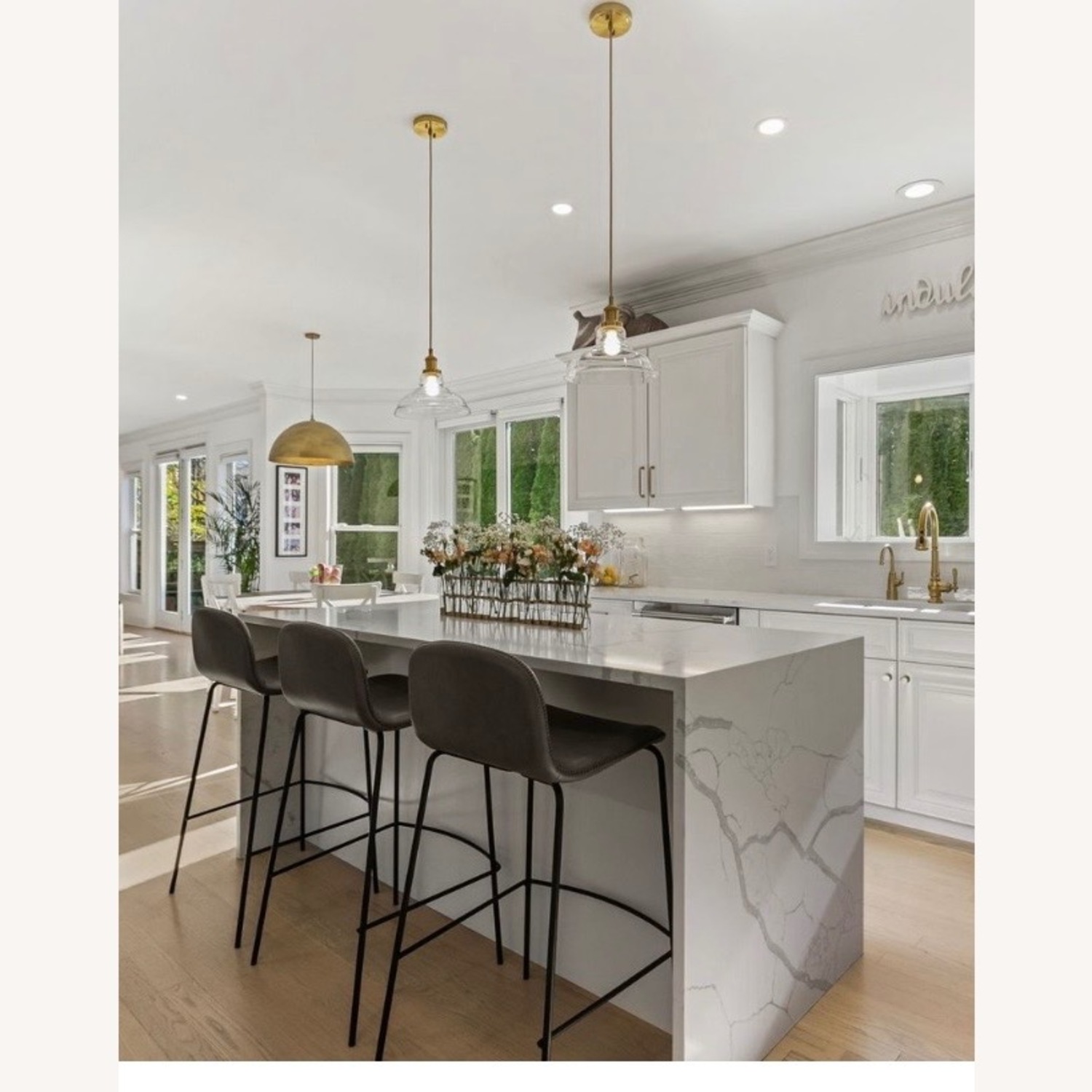 CB2 Primitivo Grey Leather Bar Stool (4) - image-1