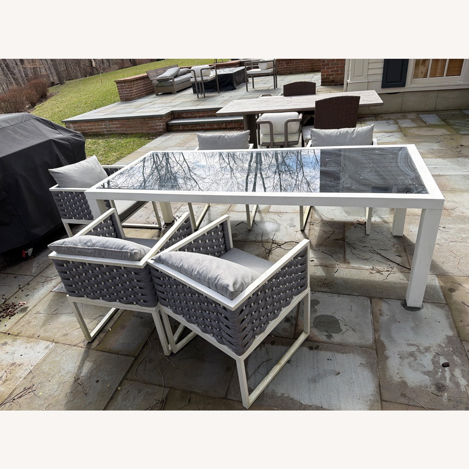 Contemporary Outdoor Dining Table with 6 Chairs - image-2