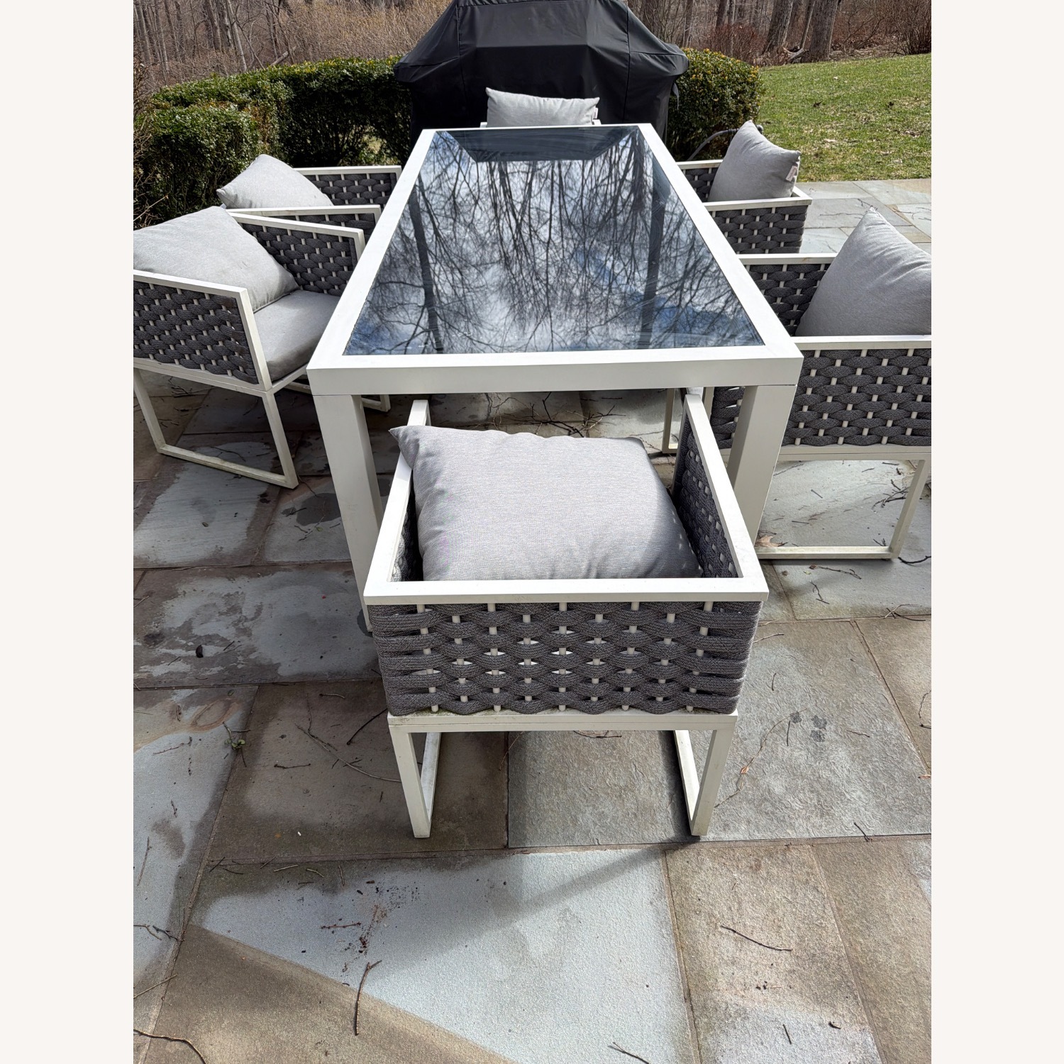 Contemporary Outdoor Dining Table with 6 Chairs - image-3