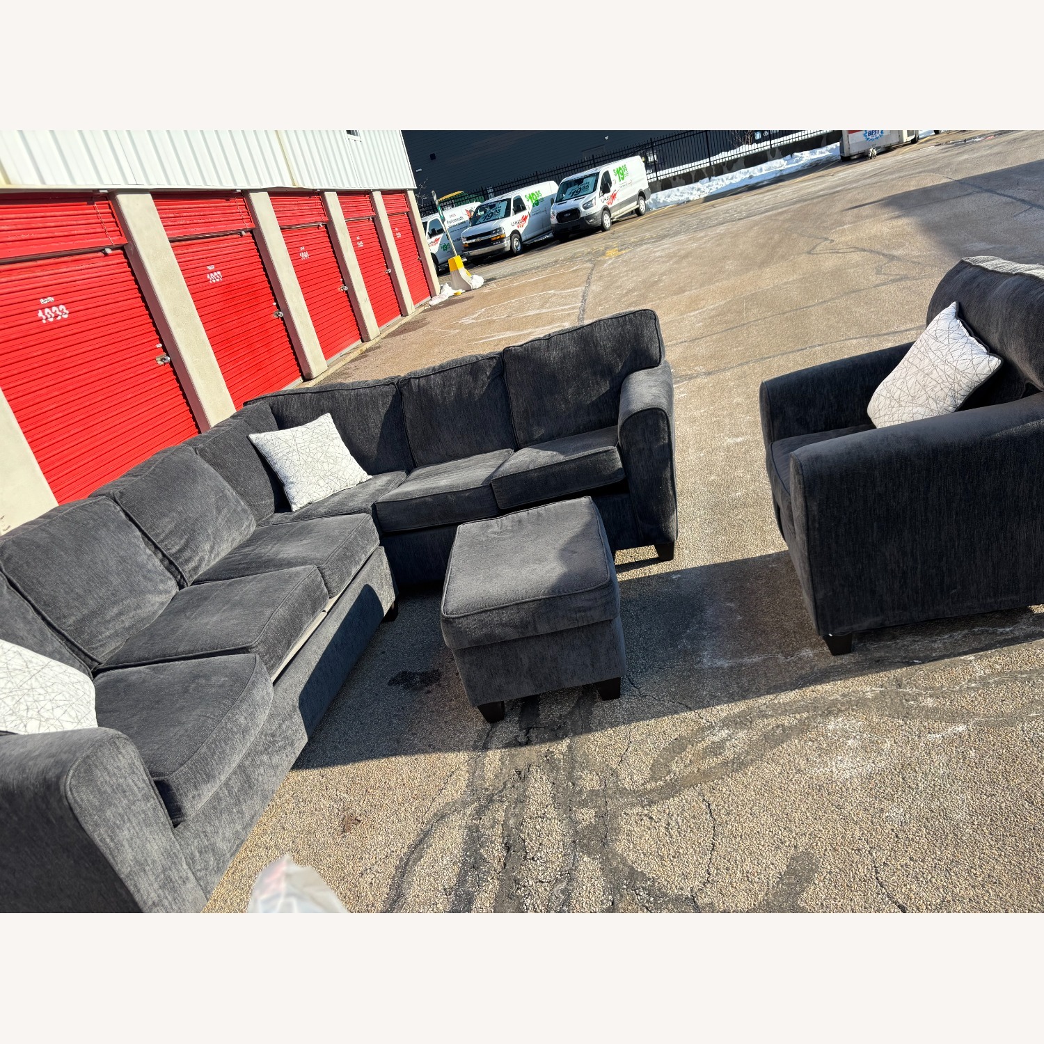 Jordan's Furniture Dark Gray 2 Piece Sectional - image-1