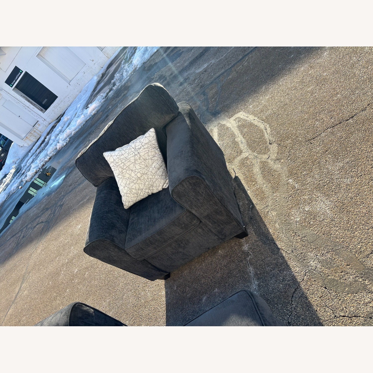 Jordan's Furniture Dark Gray 2 Piece Sectional - image-4