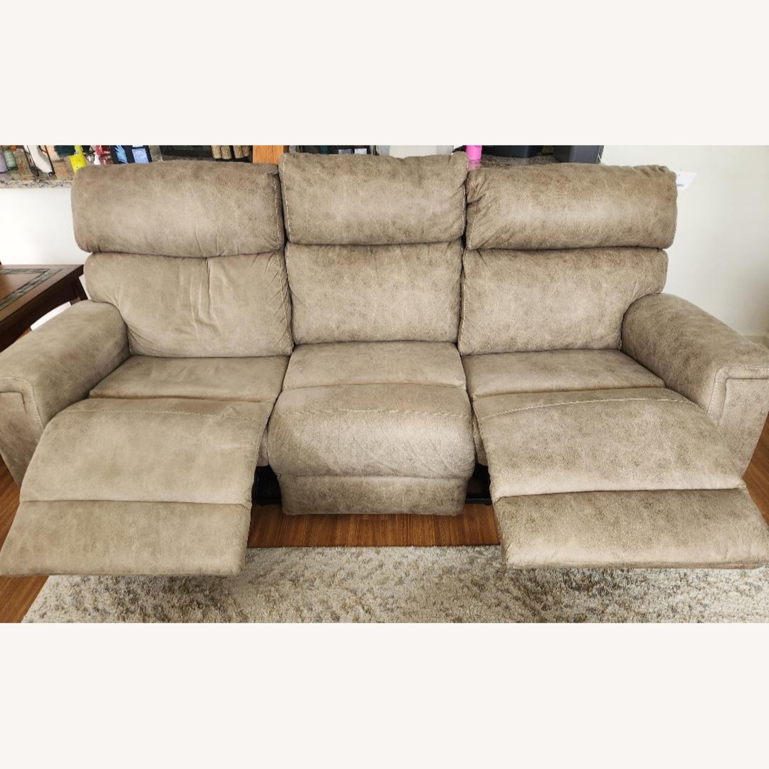 Light Brown Fabric 3+ Seater Sofa - image-6