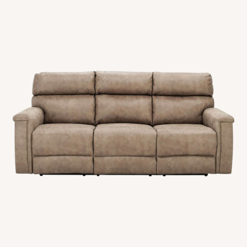 Used Blake Light Brown Fabric 3+ Seater Sofa for sale on AptDeco