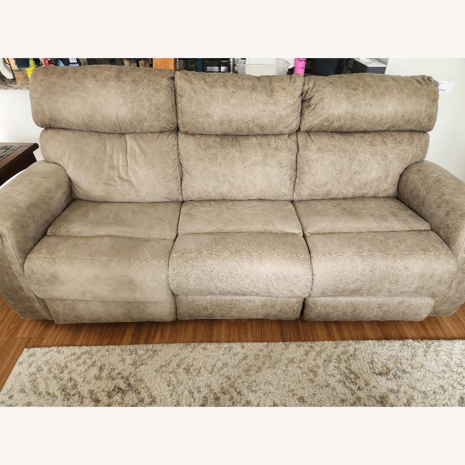 Blake Light Brown Fabric 3+ Seater Sofa - image-1
