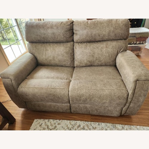 Used Light Brown Microsuede 2 Seater Sofa for sale on AptDeco