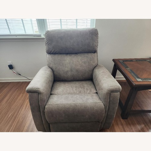 Used Light Brown Microsuede Recliner for sale on AptDeco