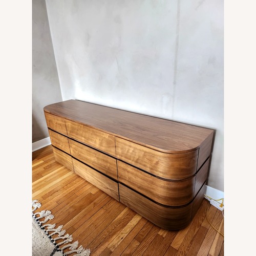 Used Crate & Barrel Milano Dark Brown Wood Dresser for sale on AptDeco