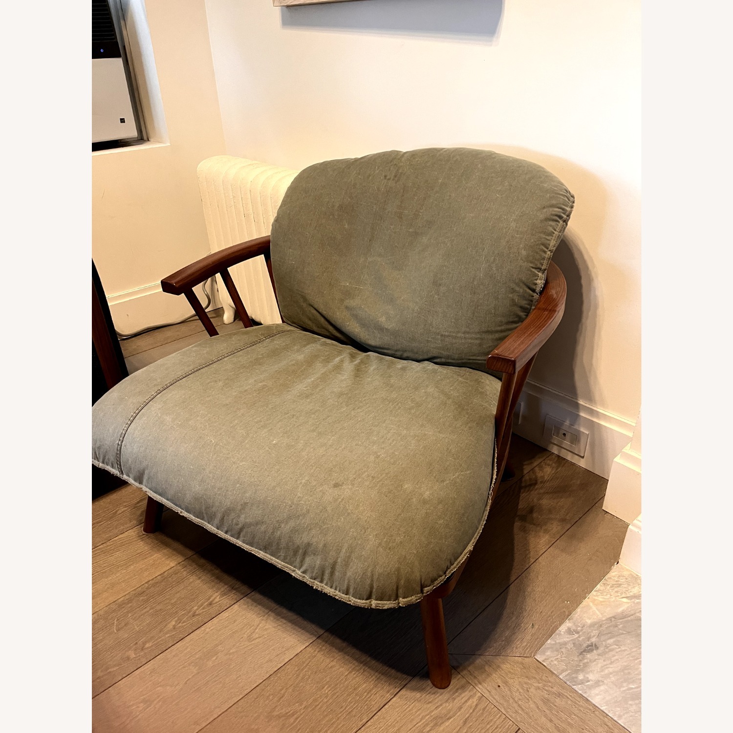 Green Fabric Armchair - image-1