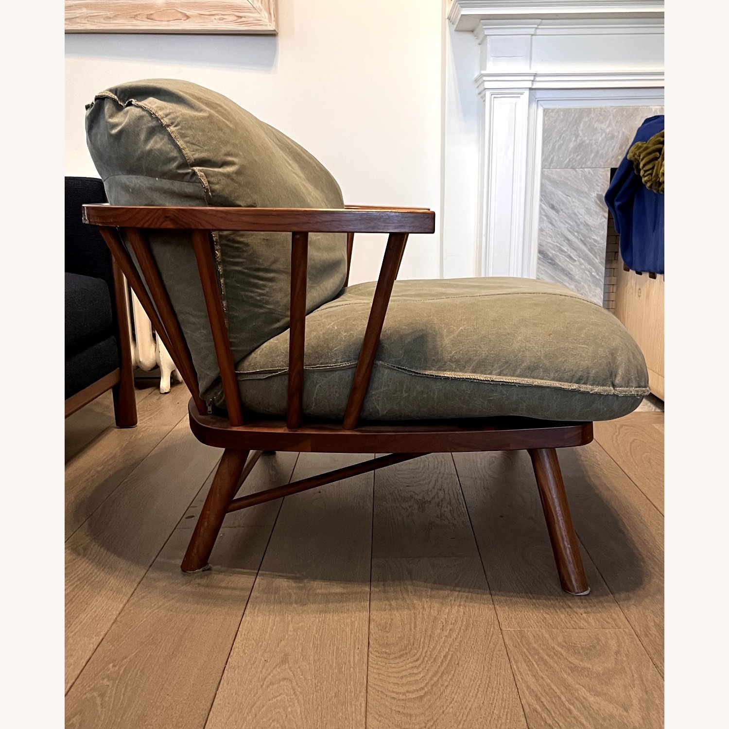 Green Fabric Armchair - image-4