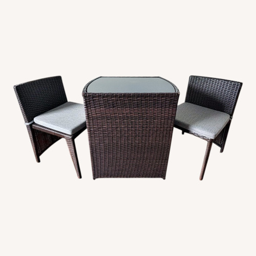 Used Dark Brown Wicker Patio Furniture for sale on AptDeco