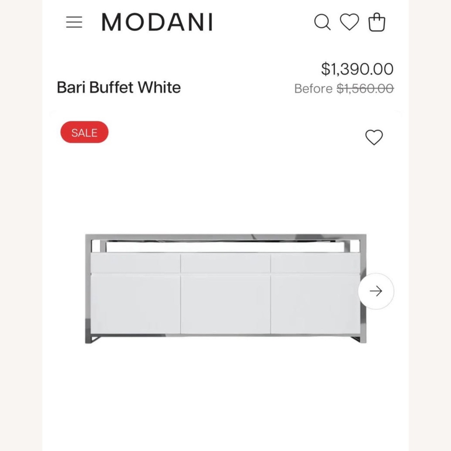 Modani Bari White Sideboard - image-5
