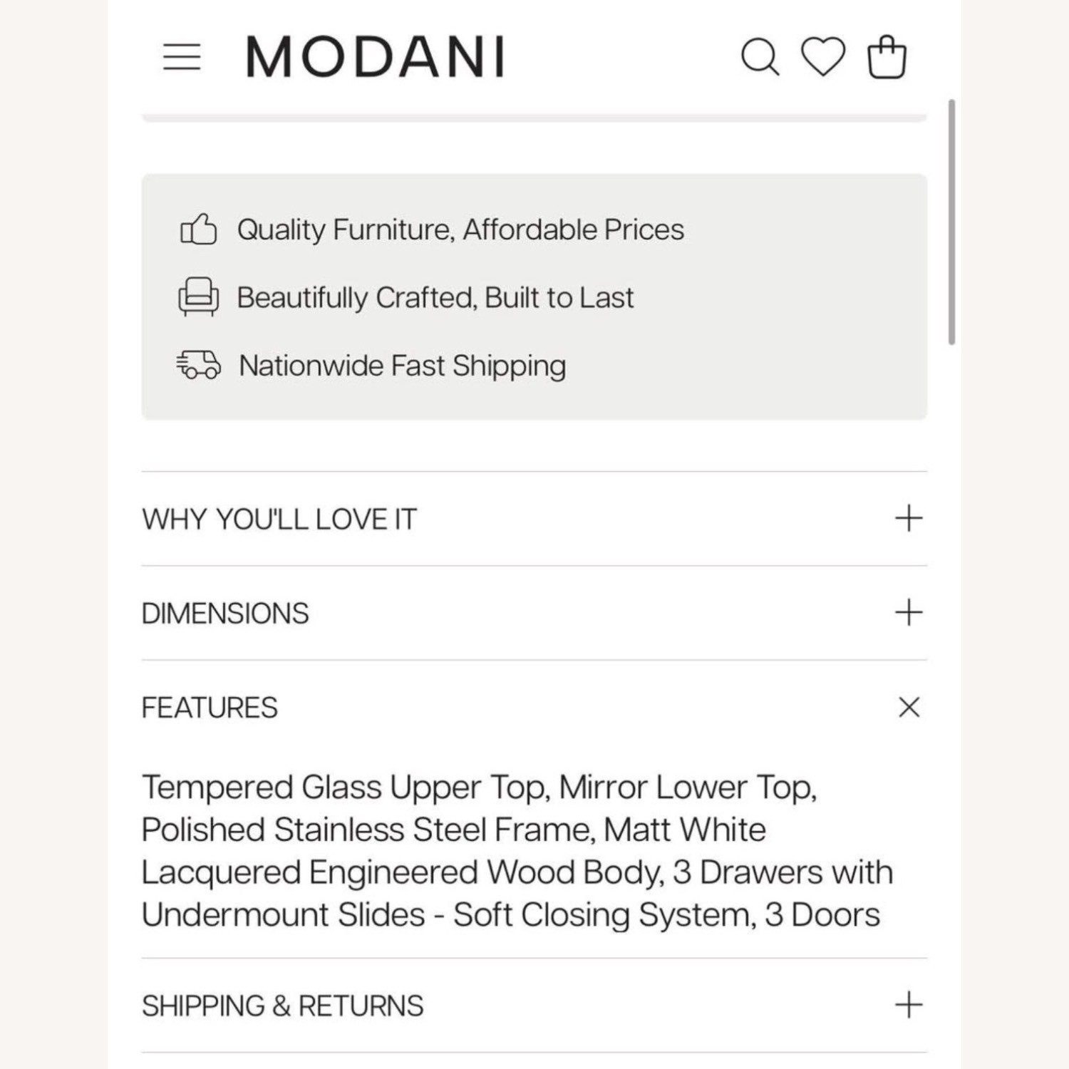 Modani Bari White Sideboard - image-8