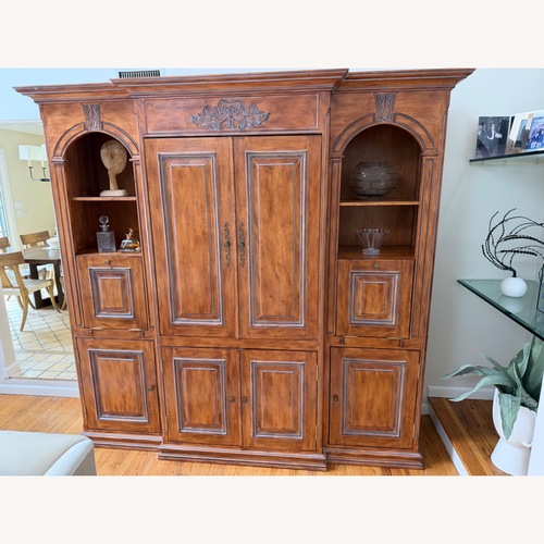 Used Custom Dark Brown Wood Wall Unit for sale on AptDeco