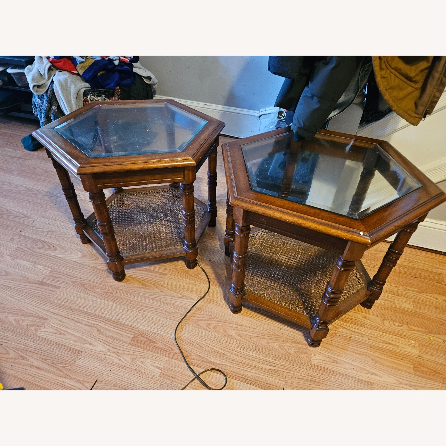 Dark Brown Rattan Side Tables - image-1