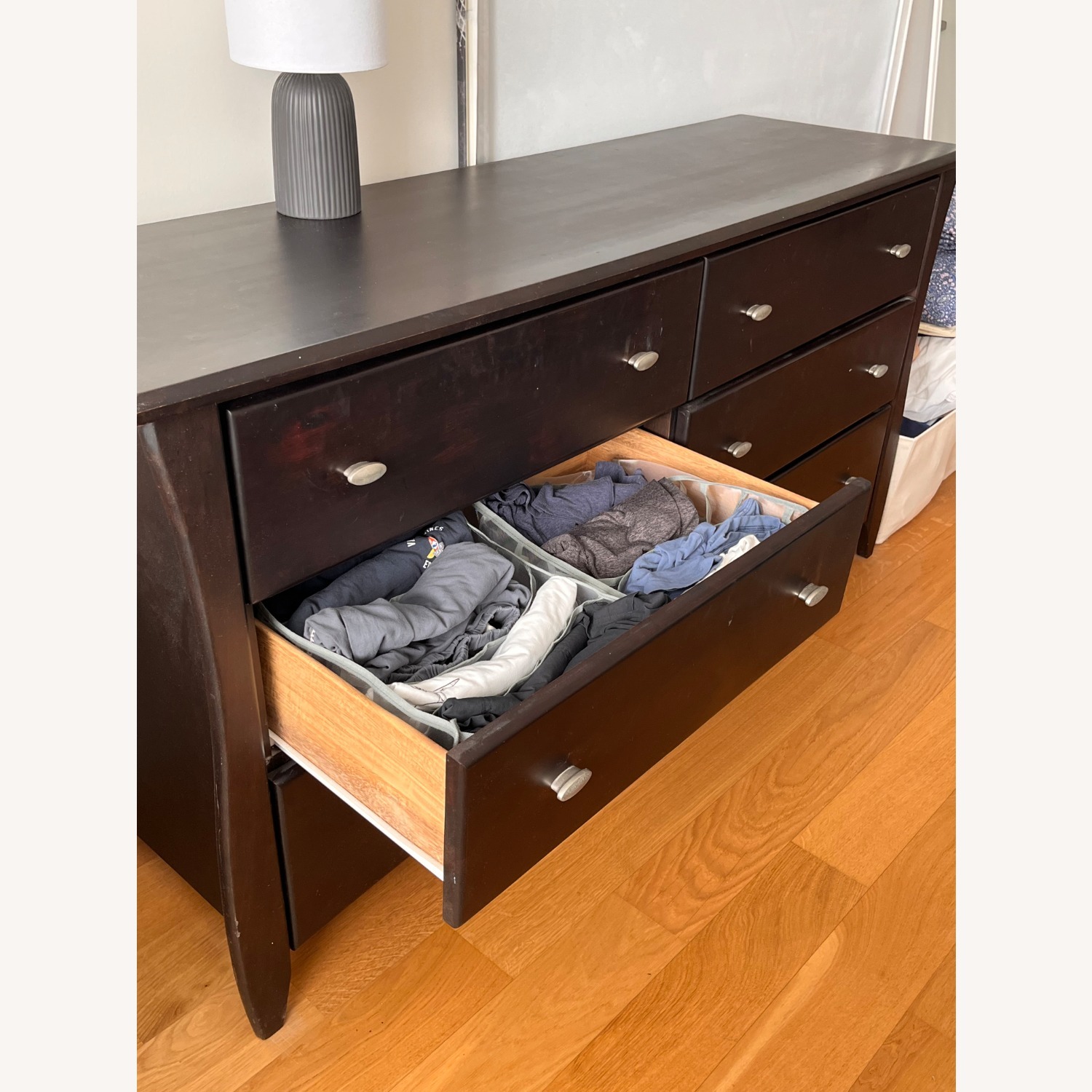Dark Brown Wood Dresser - image-5