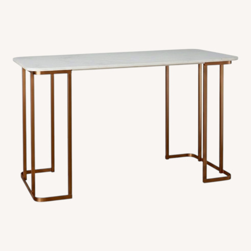 Used CB2 Dahlia White Marble Desk for sale on AptDeco