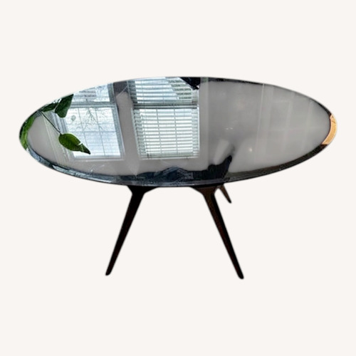Used Midcentury Modern Glass and Wood Dining Table for sale on AptDeco