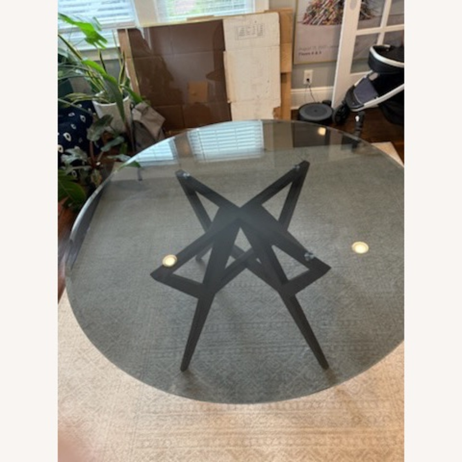 Midcentury Modern Glass and Wood Dining Table - image-2