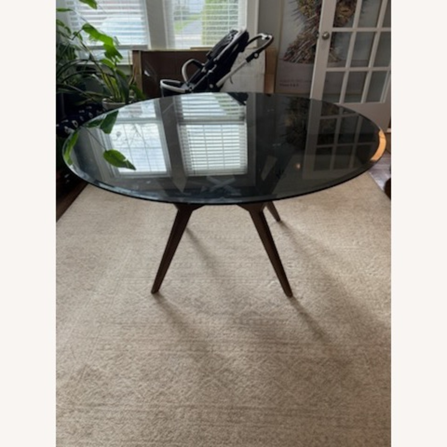 Midcentury Modern Glass and Wood Dining Table - image-1