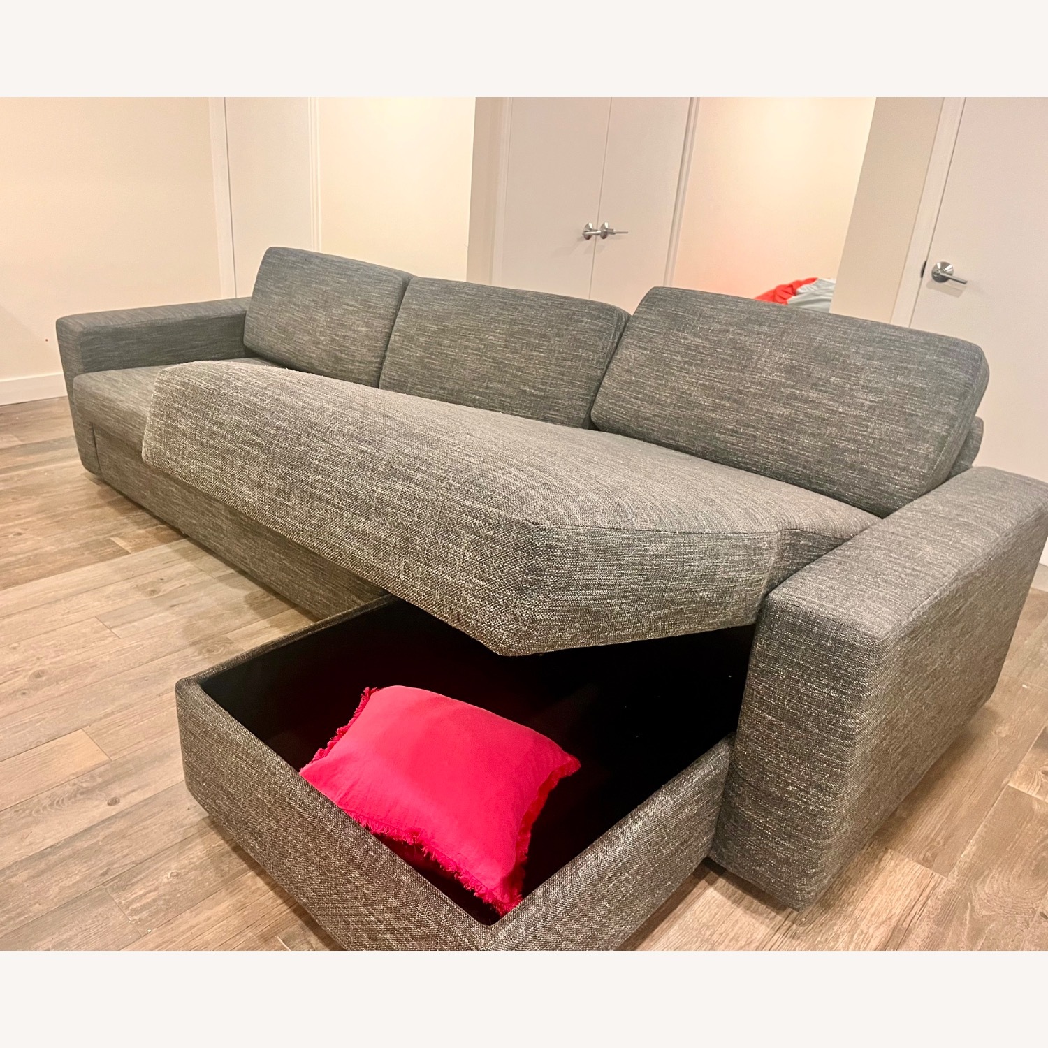 West Elm Urban Gray Sleeper Sectional - image-3