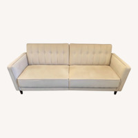 Beige Velvet Futon - Couch and Bed