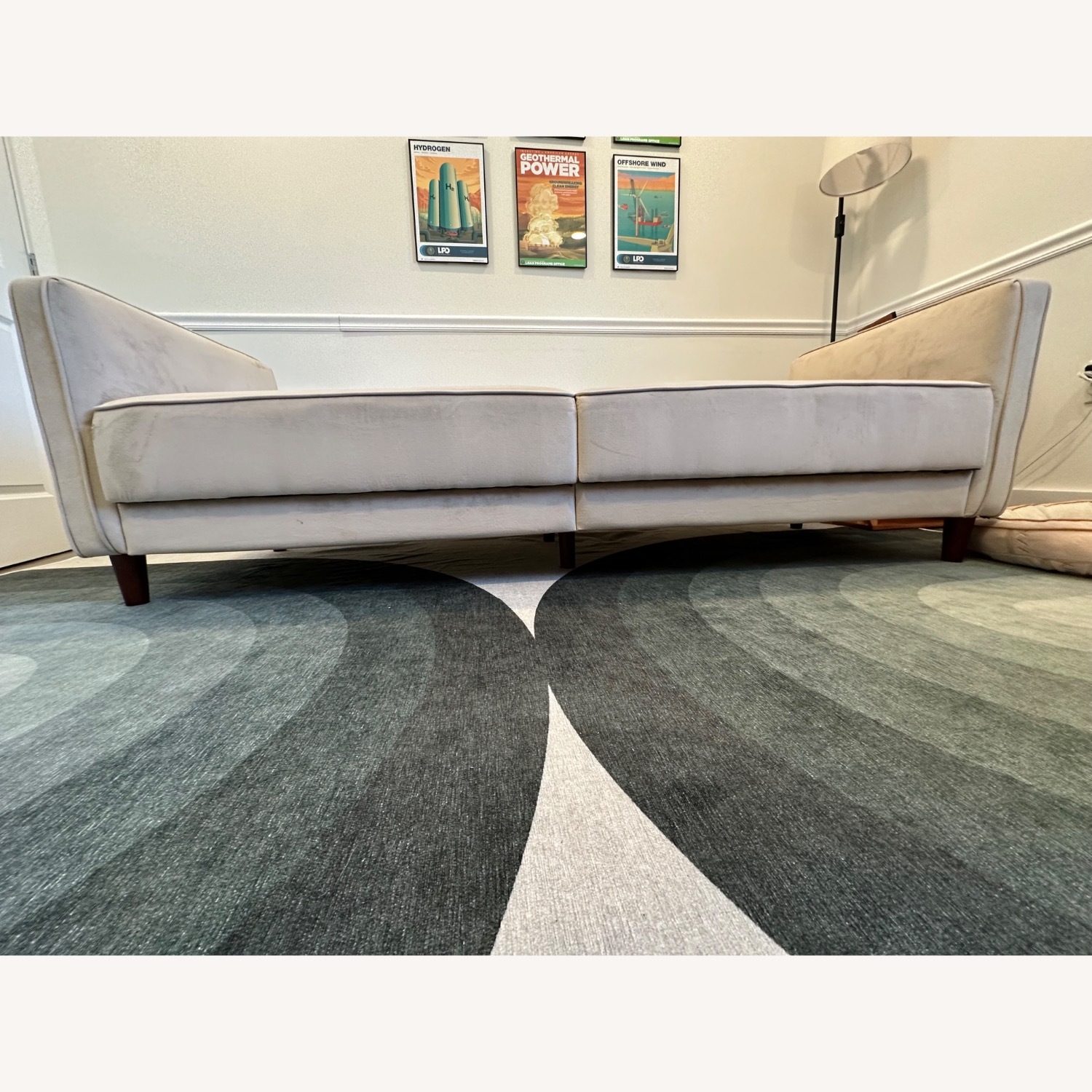 Beige Velvet Futon - Couch and Bed - image-7