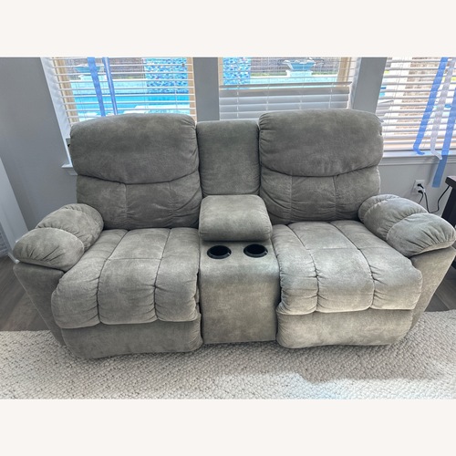 Used La-Z-Boy Morrison Light Gray Fabric Loveseat for sale on AptDeco