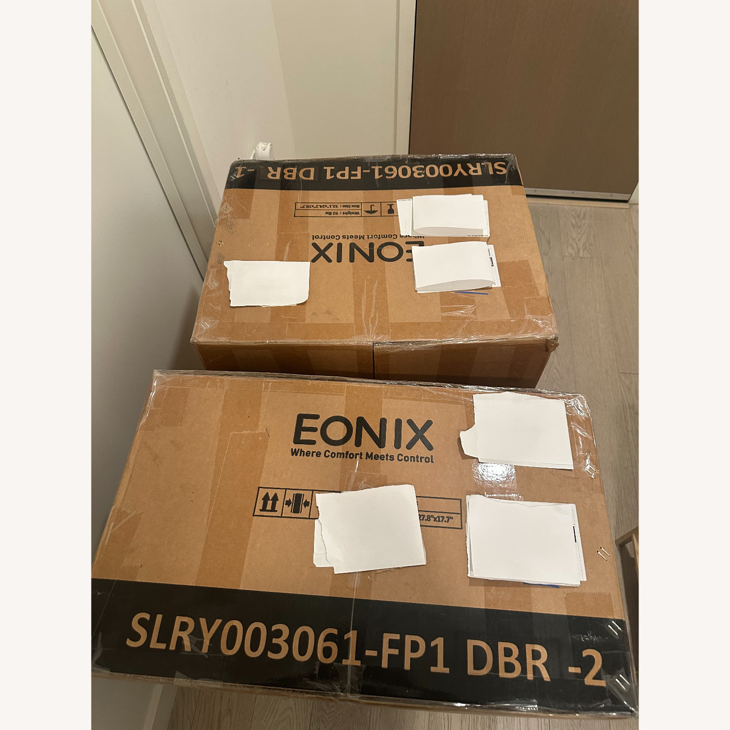 Amazon Dark Brown Faux Leather Recliner - image-4