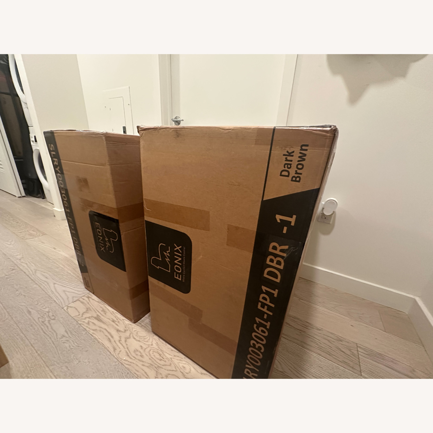 Amazon Dark Brown Faux Leather Recliner - image-3