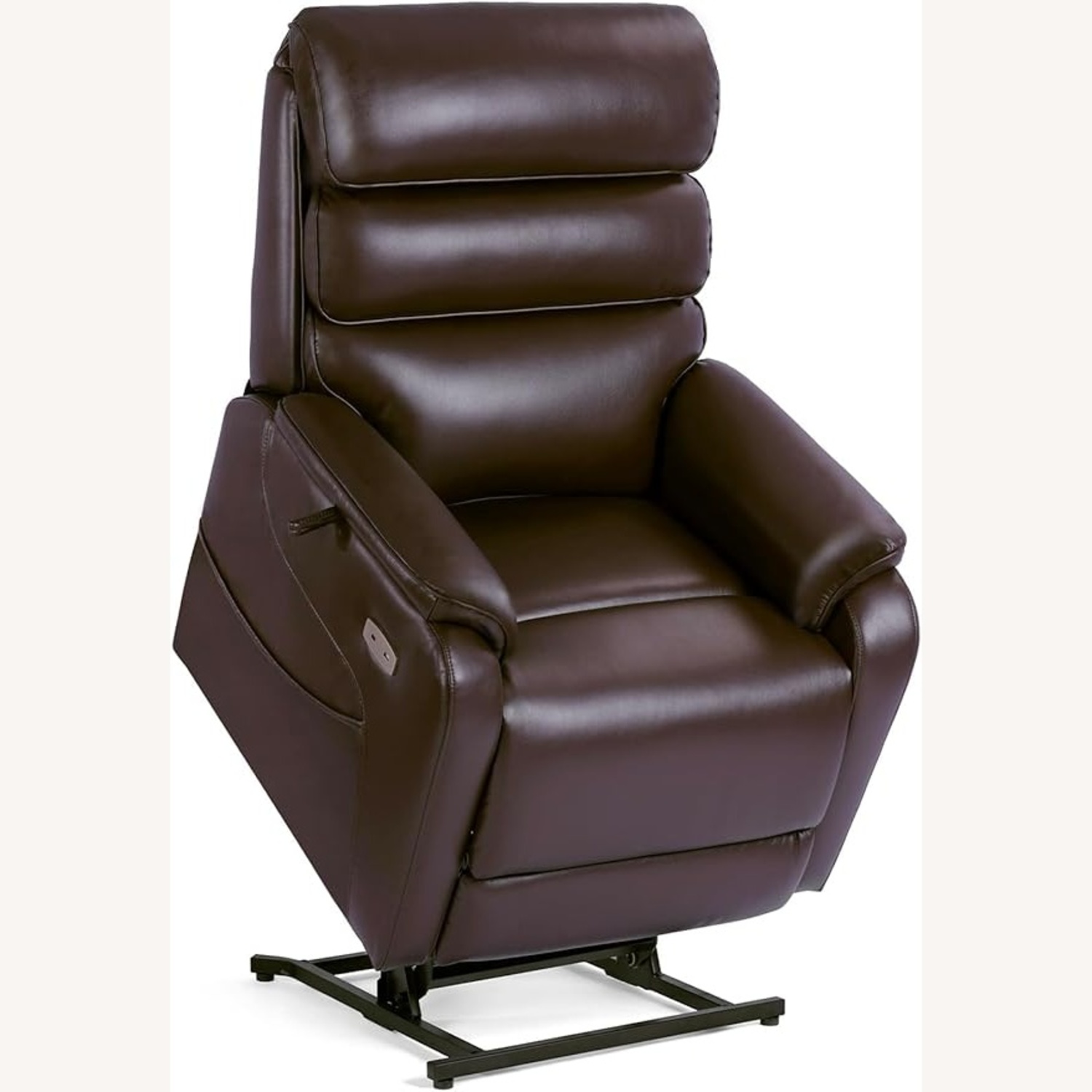 Amazon Dark Brown Faux Leather Recliner - image-5