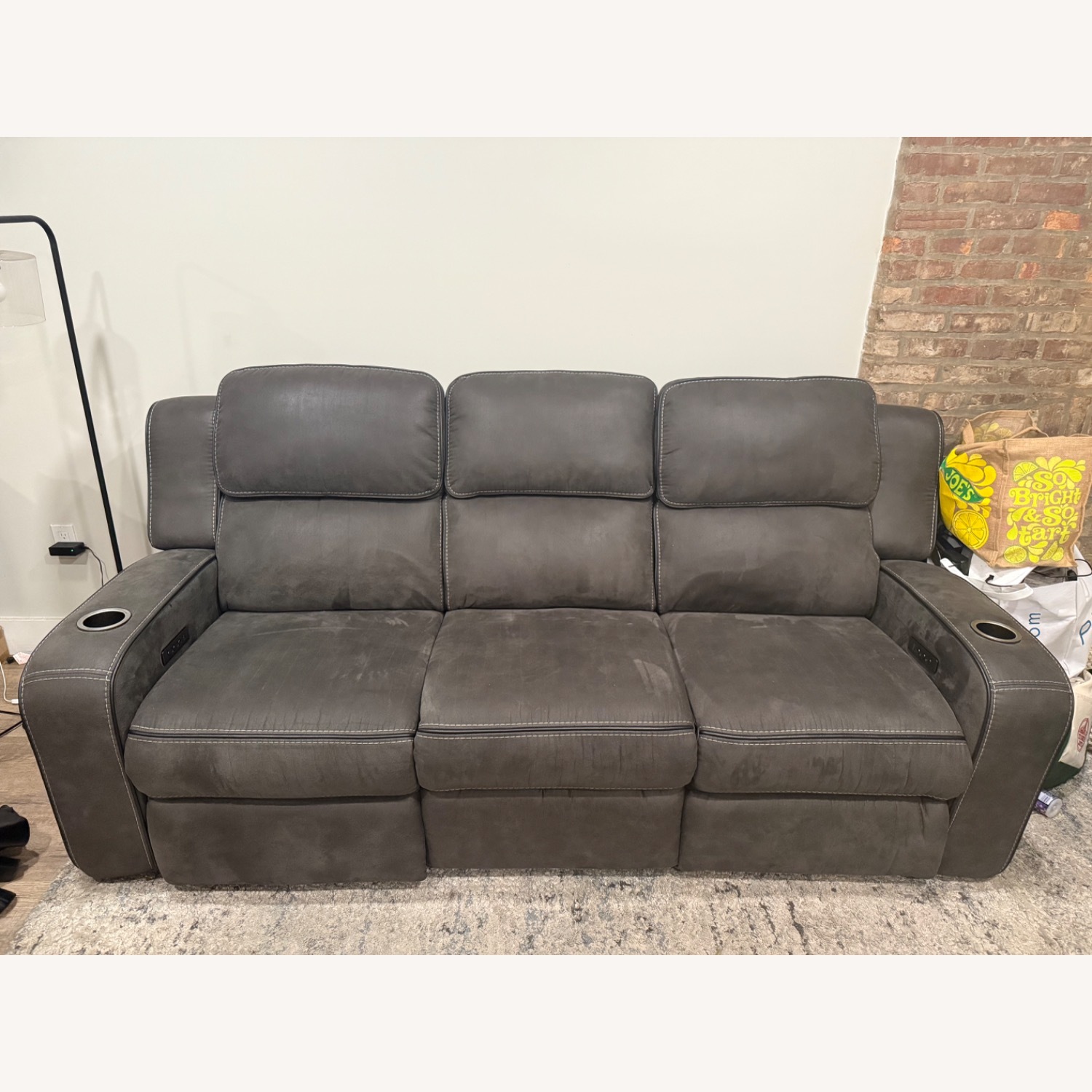 Power Reclining Sofa W Cupholders, USB, Outlets - image-1