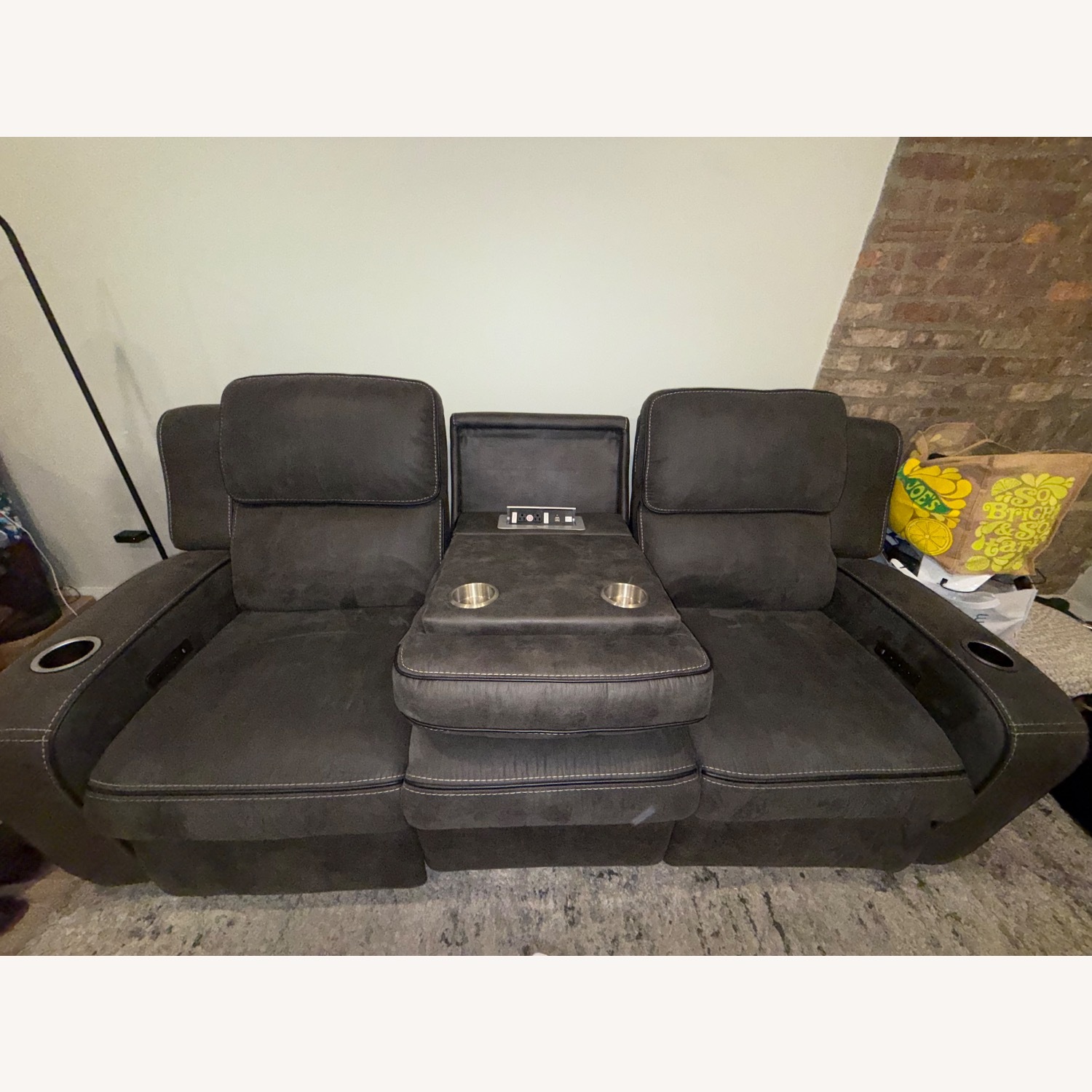 Power Reclining Sofa W Cupholders, USB, Outlets - image-3