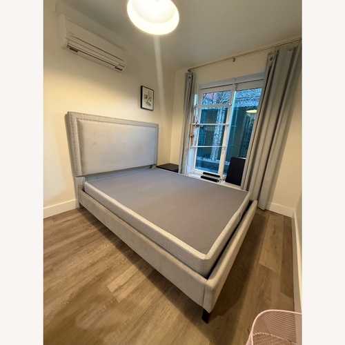 Used Bob's Furniture Gray Queen Frame for sale on AptDeco