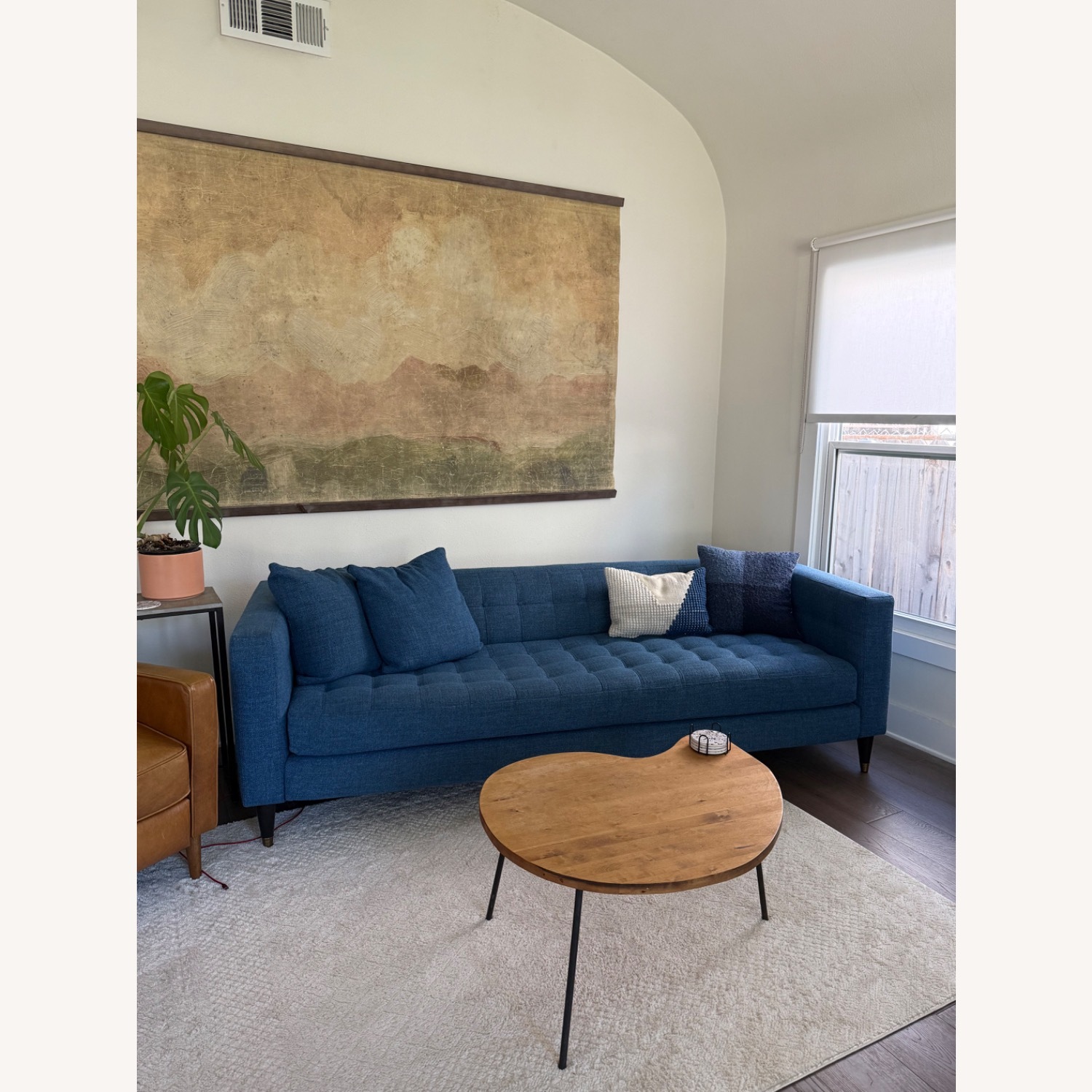 Living Spaces Blue 3+ Seater Sofa - image-1