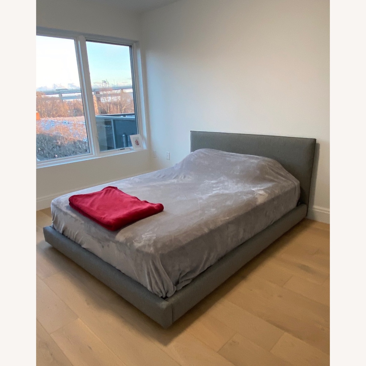 CB2 Facade Light Gray Headboard and Frame - image-1