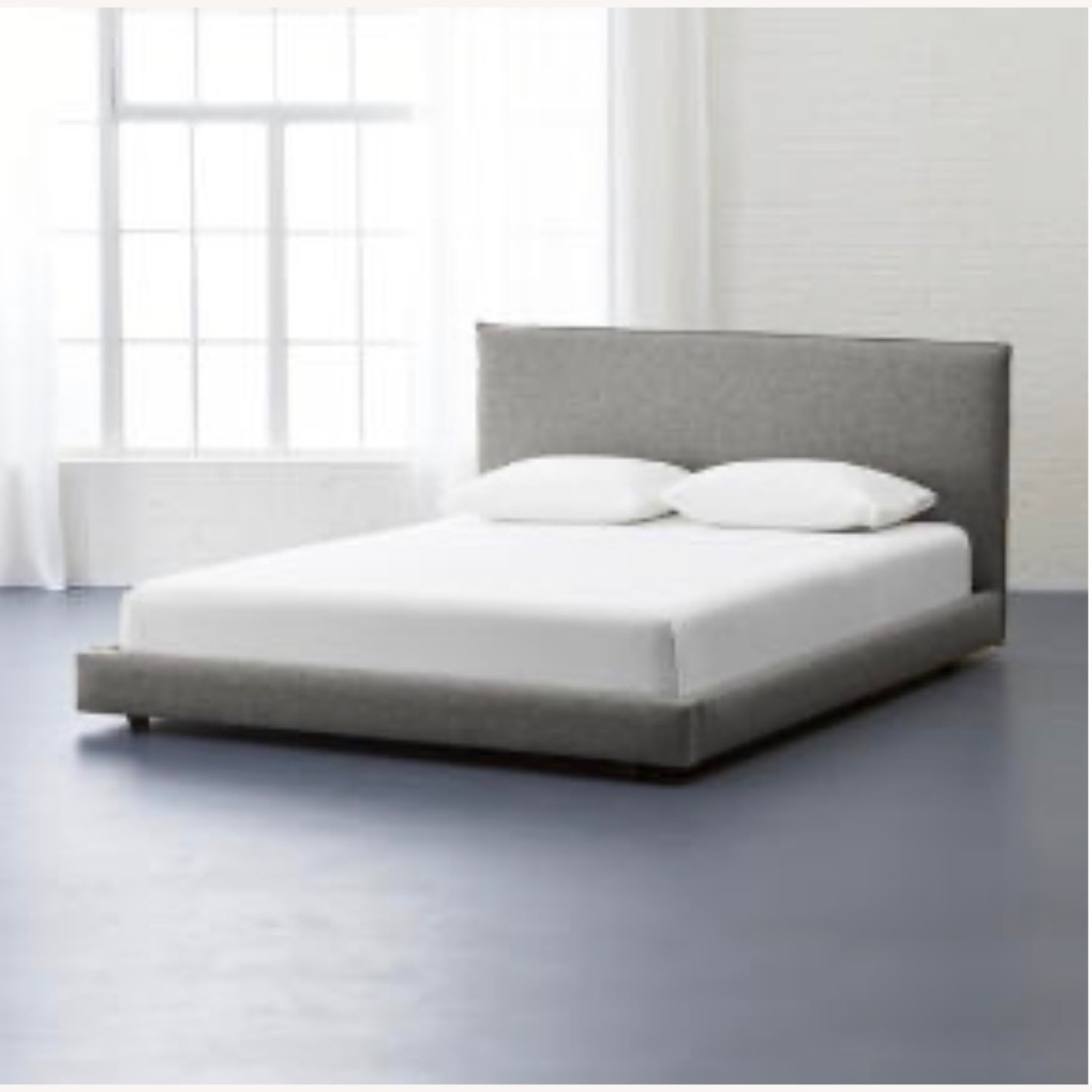 CB2 Facade Light Gray Headboard and Frame - image-2