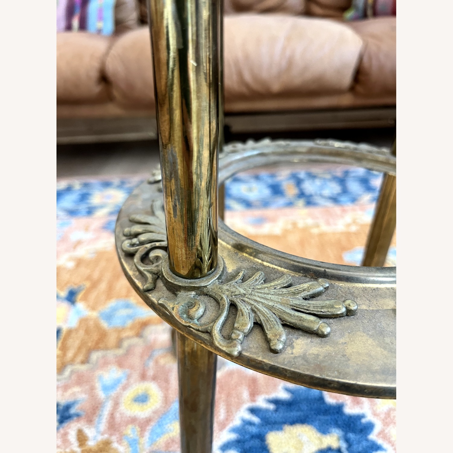 Vintage/Antique Natural Marble Side Table - image-3