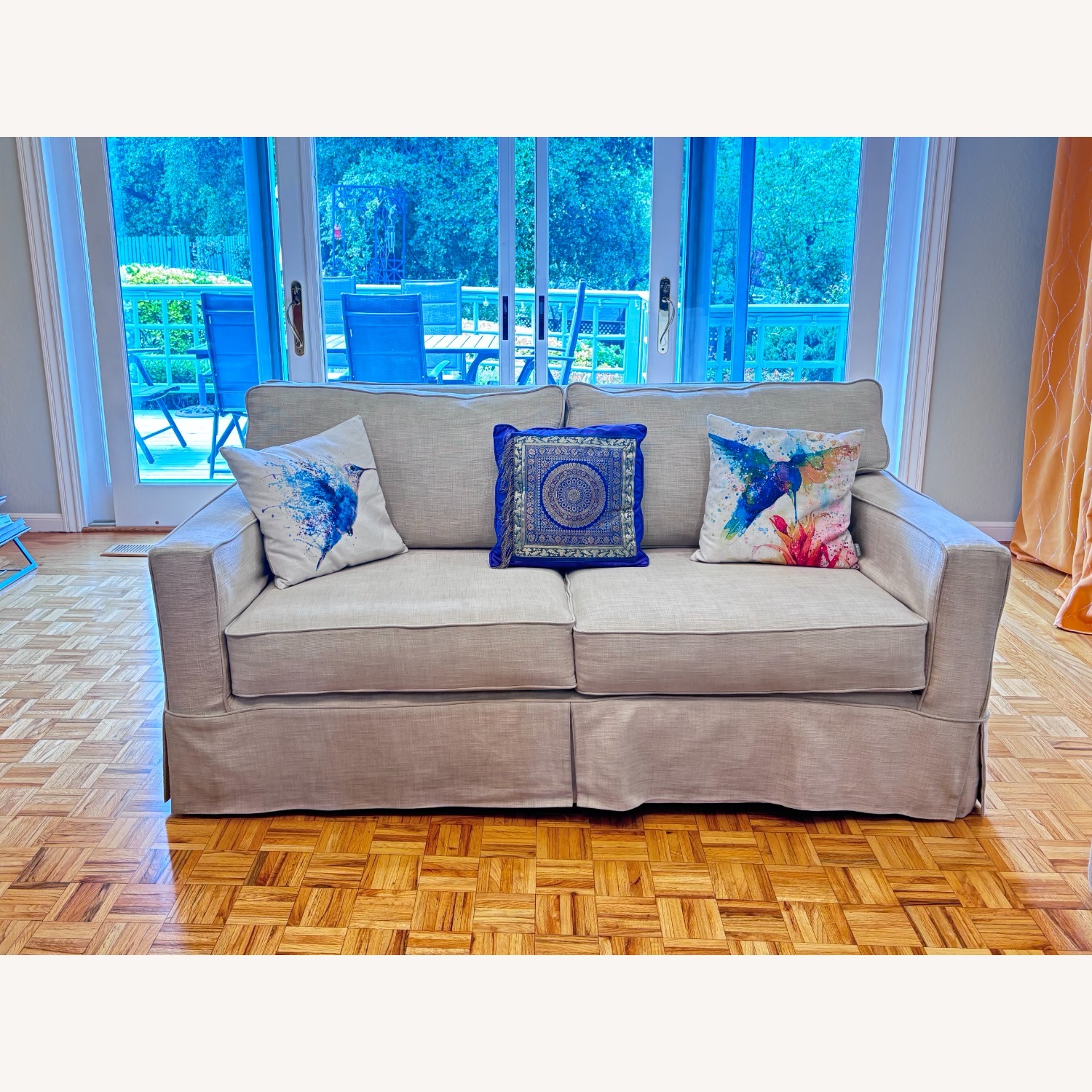 West Elm White Fabric 2 Seater Sofa - image-2