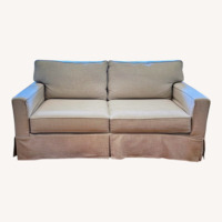 West Elm White Fabric 2 Seater Sofa
