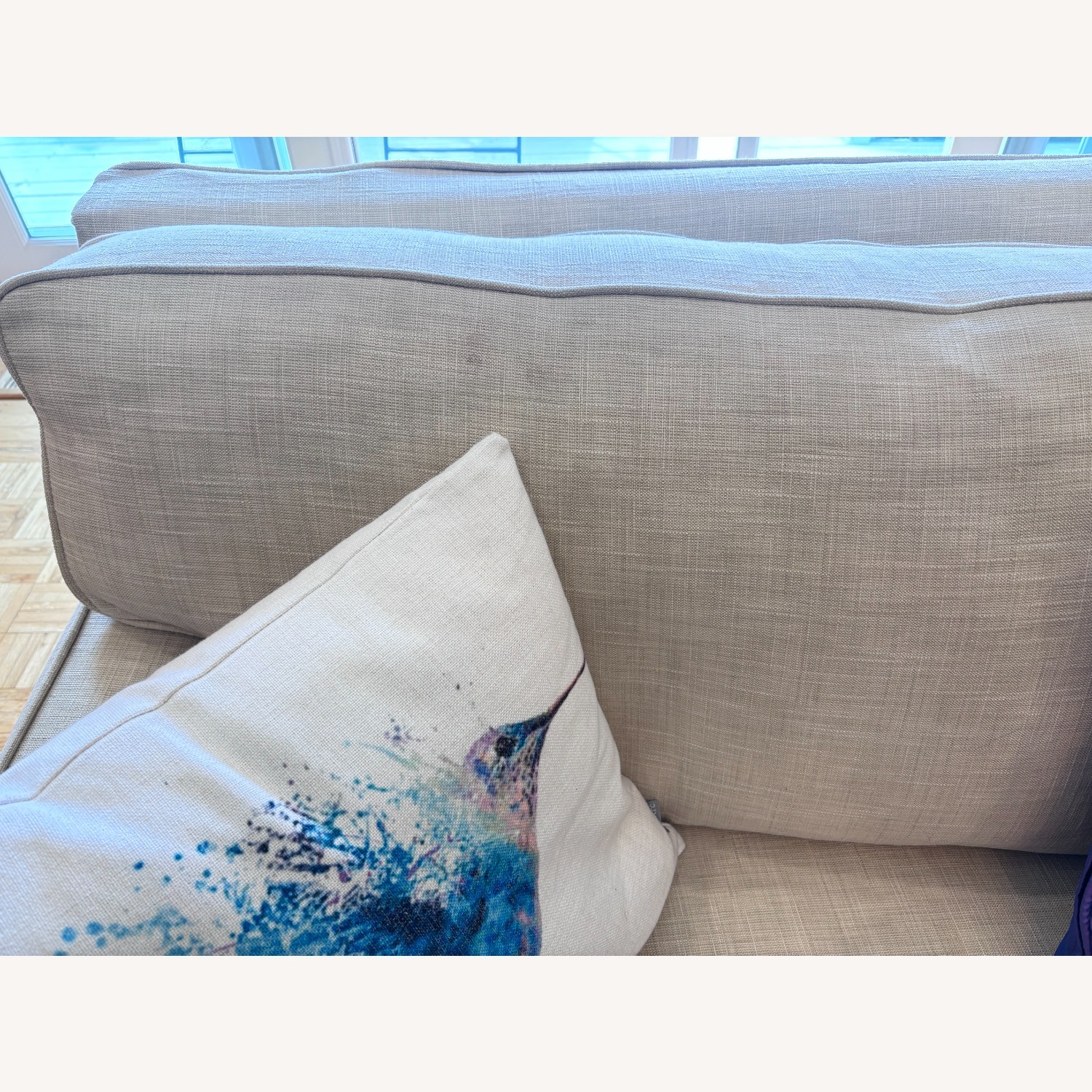 West Elm White Fabric 2 Seater Sofa - image-4