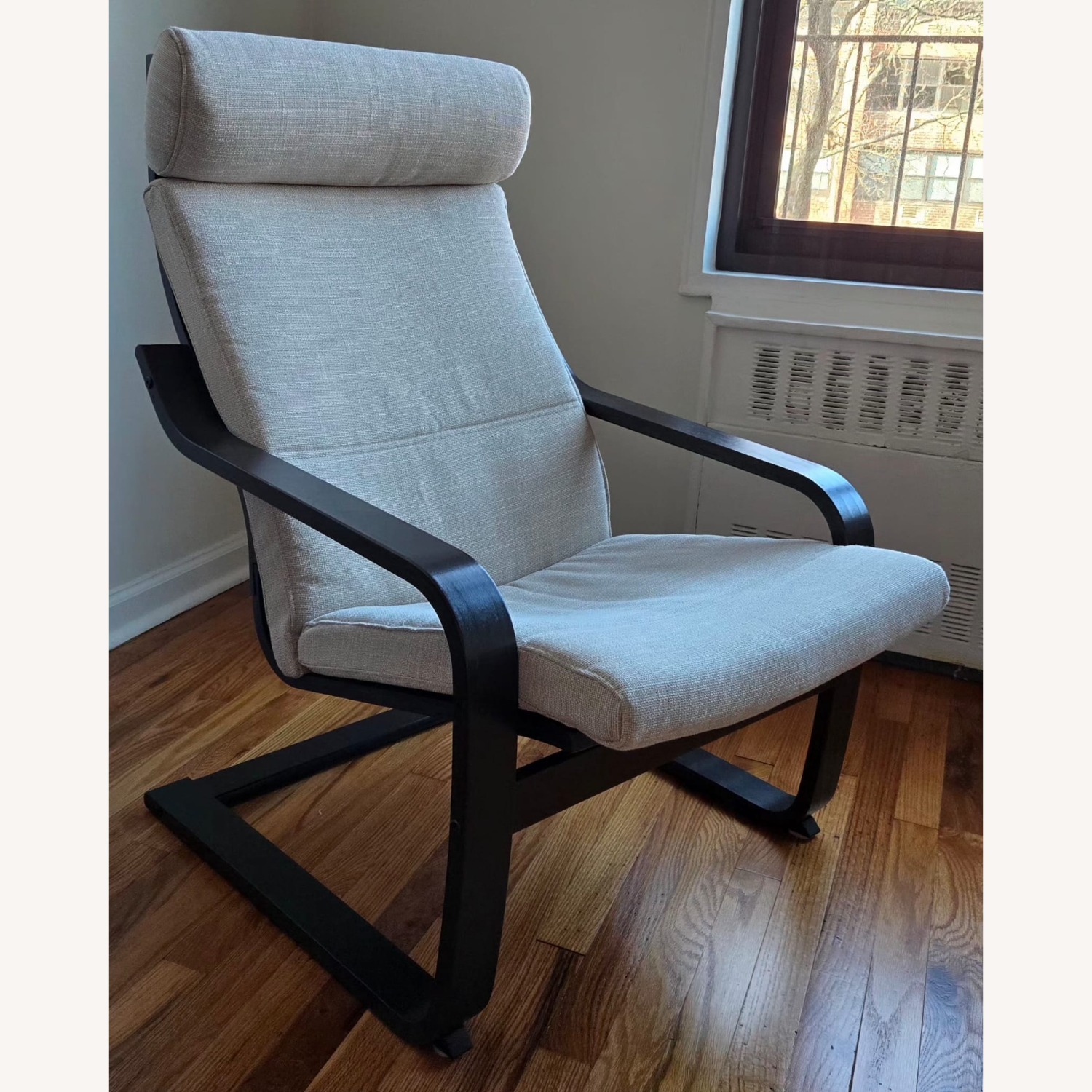 IKEA POÄNG Dark Brown Fabric Recliner - image-1