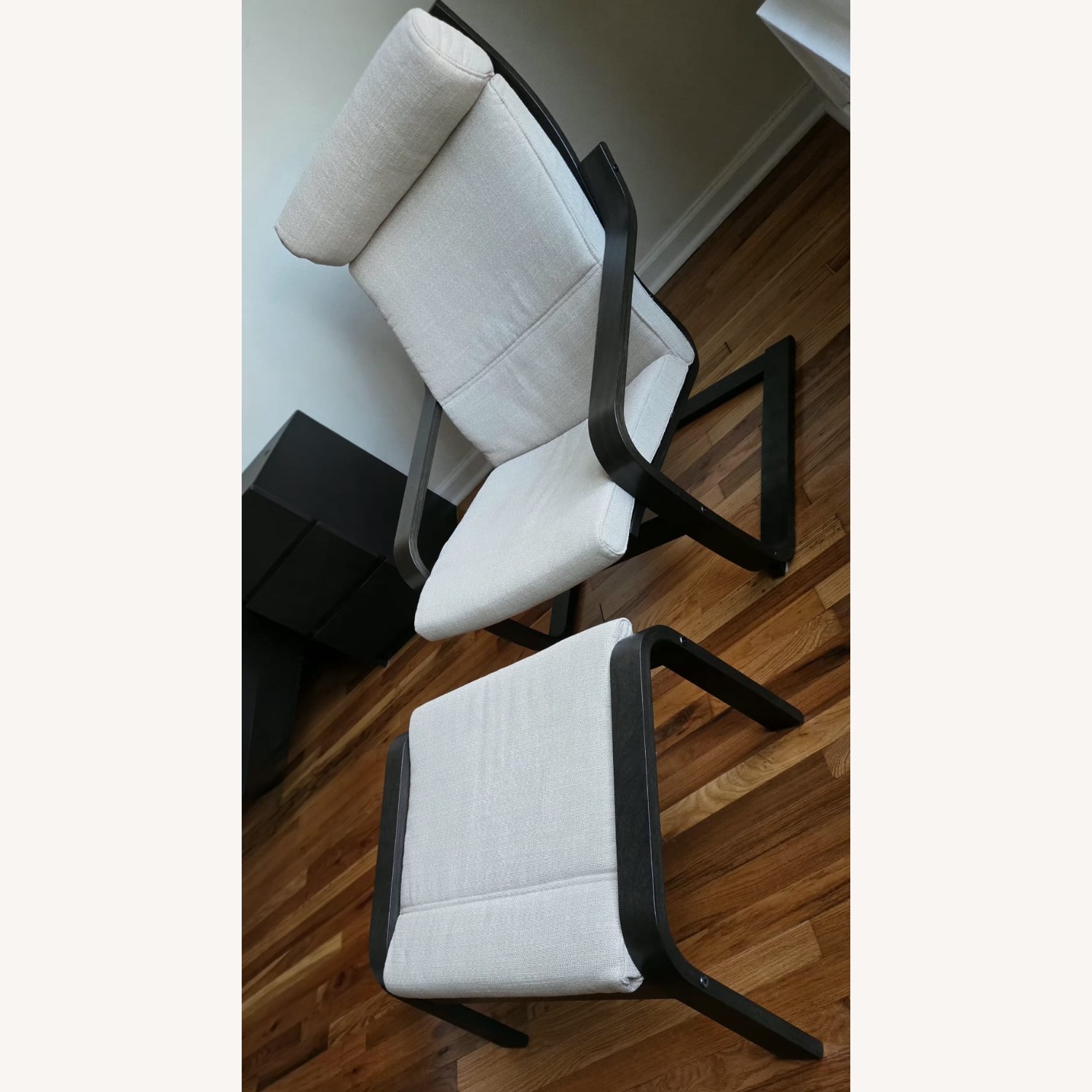 IKEA POÄNG Dark Brown Fabric Recliner - image-2