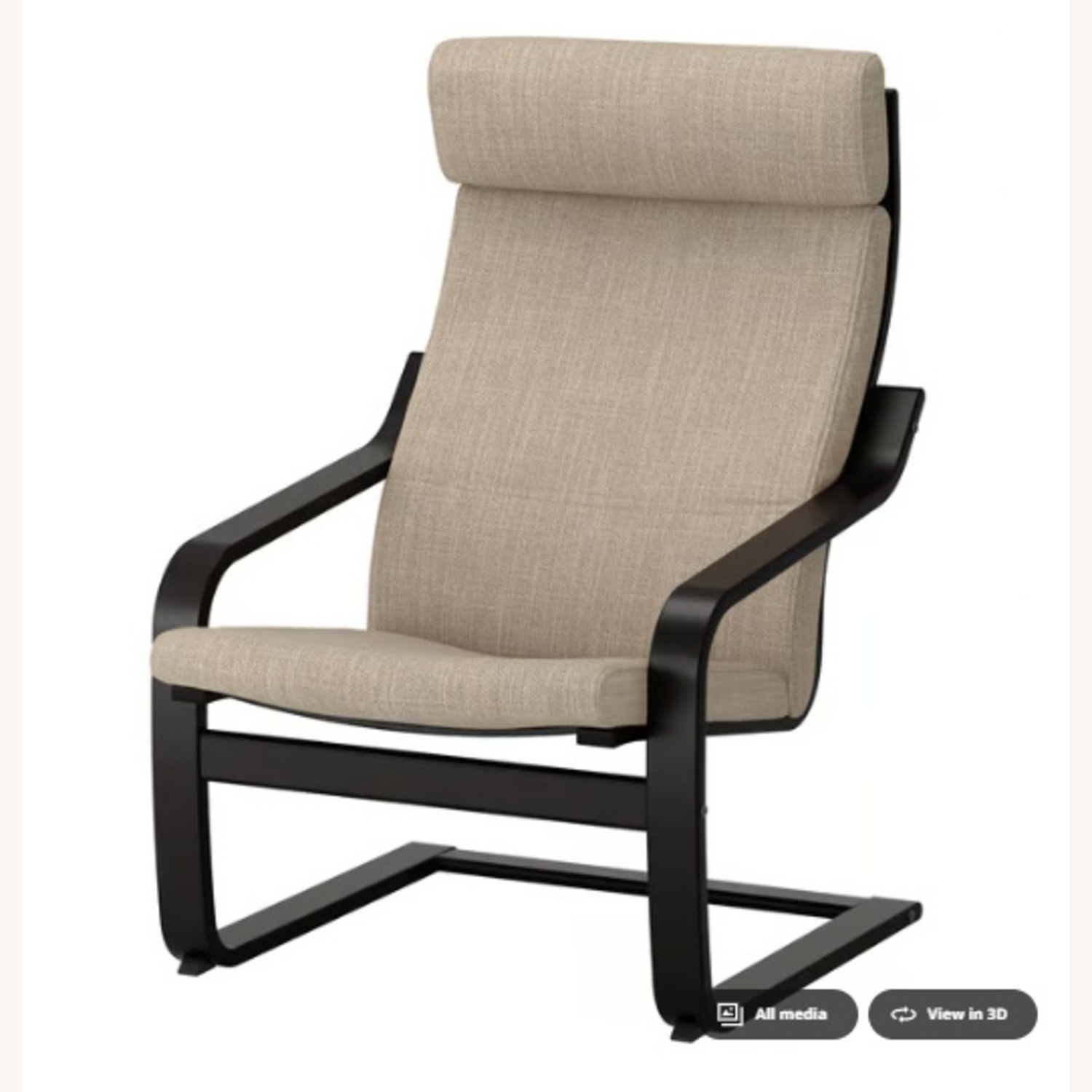IKEA POÄNG Dark Brown Fabric Recliner - image-7