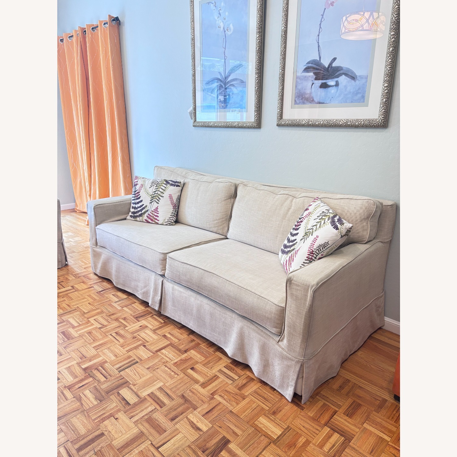 West Elm White Fabric 3+ Seater Sofa - image-3