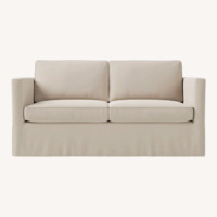 West Elm White Fabric 3+ Seater Sofa