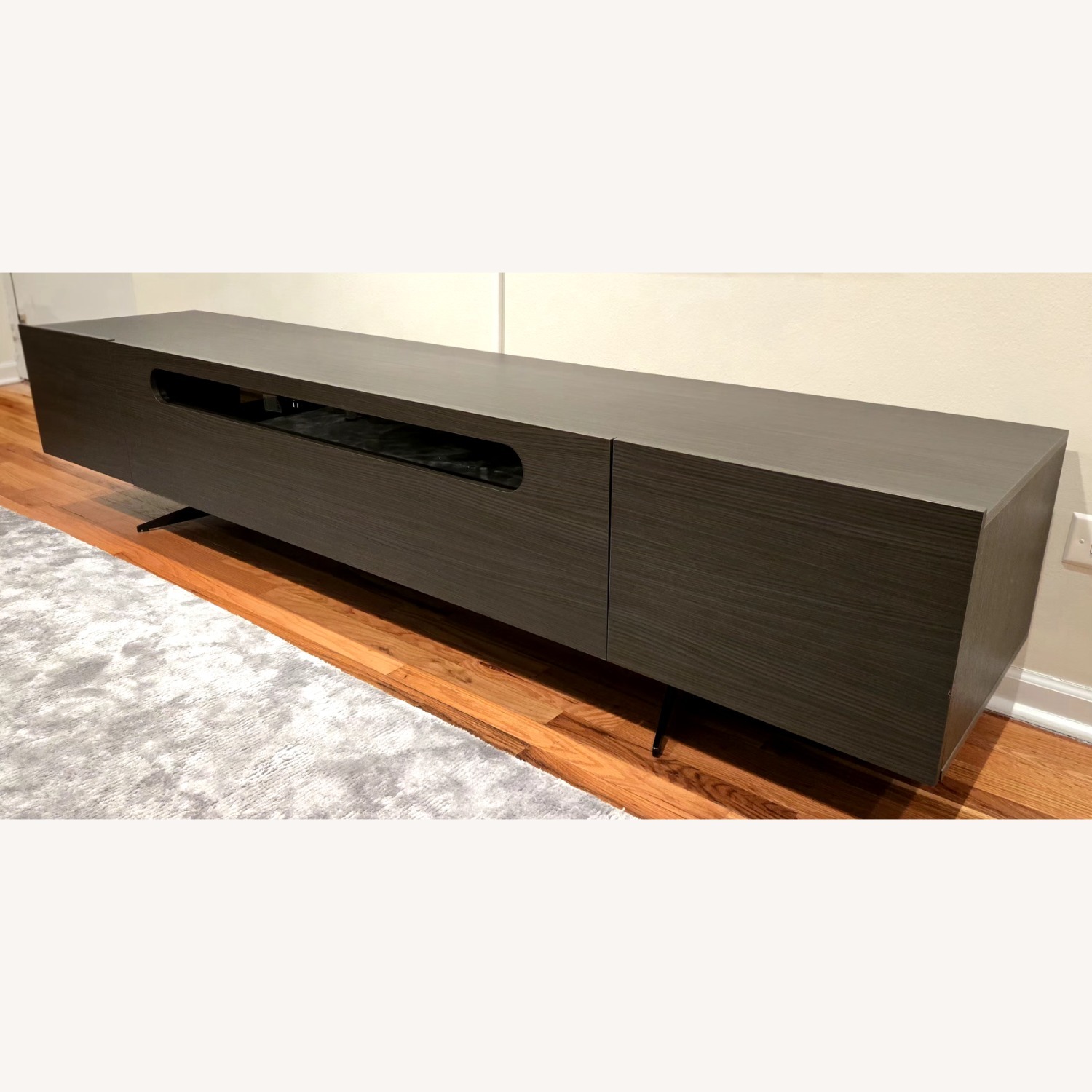 Lazzoni Dark Gray Wood Media Storage - image-8