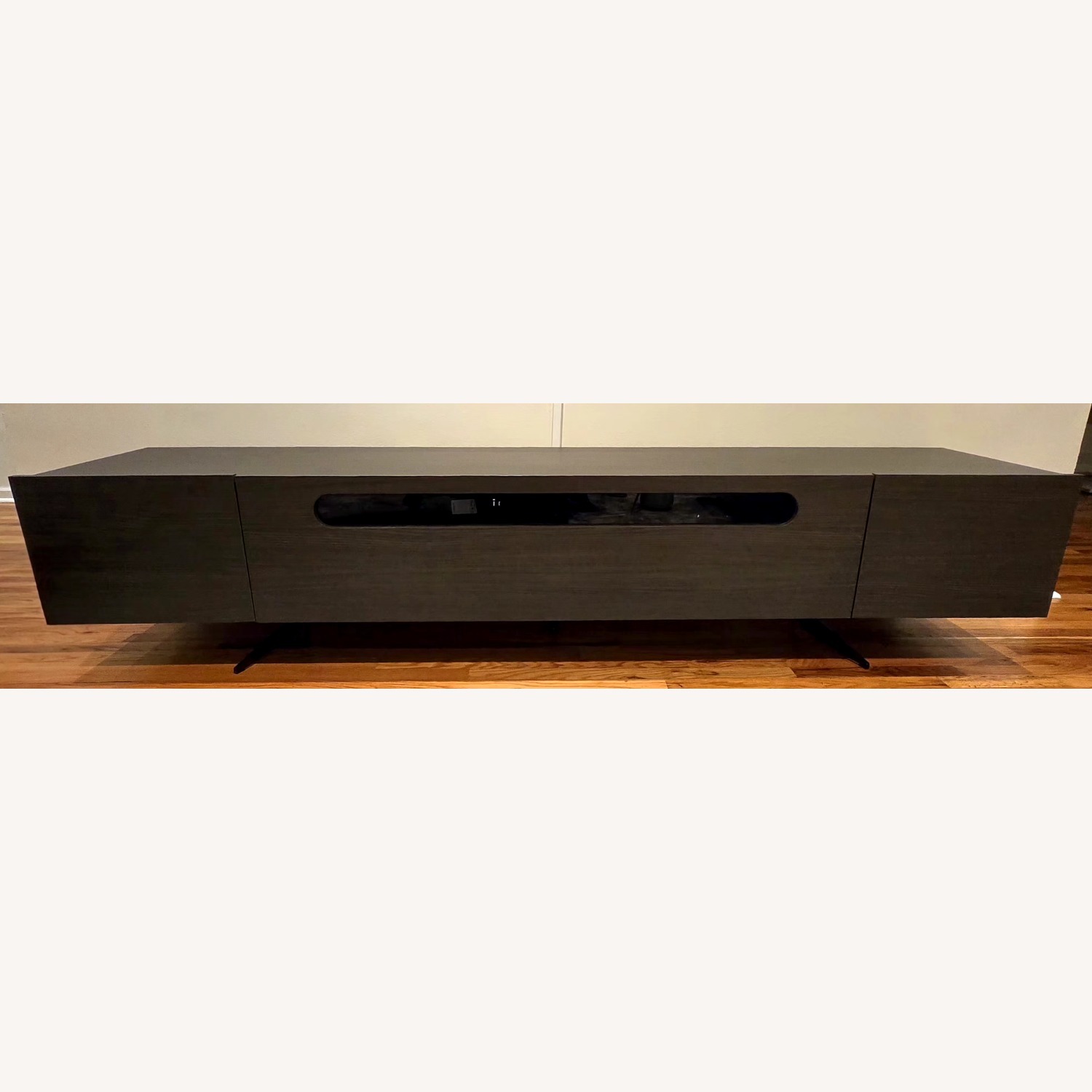 Lazzoni Dark Gray Wood Media Storage - image-3