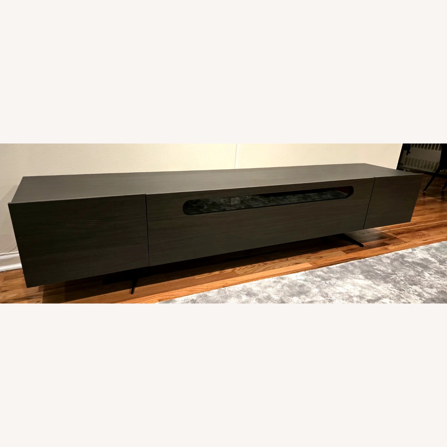 Lazzoni Dark Gray Wood Media Storage - image-4